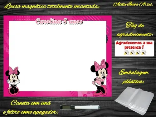 Lousa Magnética Minnie com Embalagem