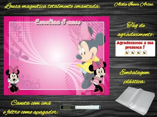 Lousa Magnética Minnie com Embalagem