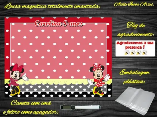 Lousa Magnética Minnie com Embalagem