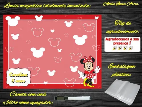 Lousa Magnética Minnie com Embalagem