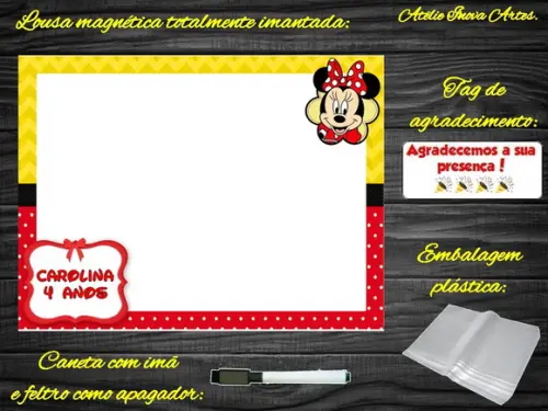 Lousa Magnética Minnie com Embalagem