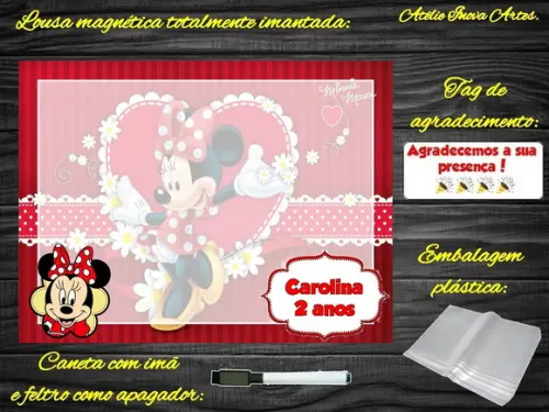 Lousa Magnética Minnie com Embalagem