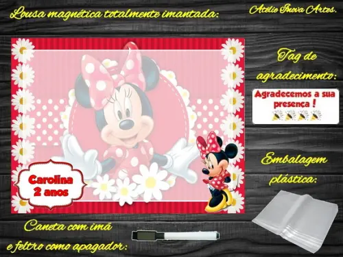 Lousa Magnética Minnie com Embalagem