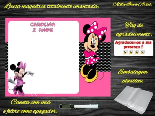 Lousa Magnética Minnie com Embalagem