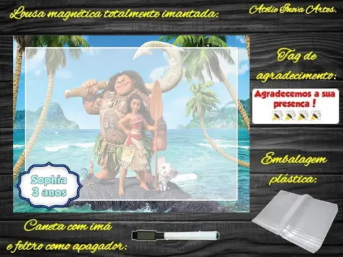 Lousa Magnética Moana com Embalagem
