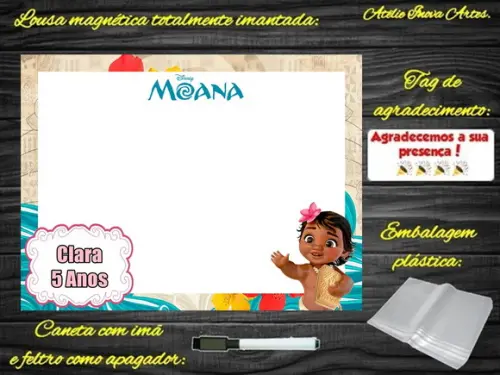 Lousa Magnética Moana com Embalagem
