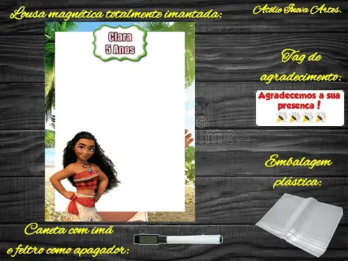 Lousa Magnética Moana com Embalagem