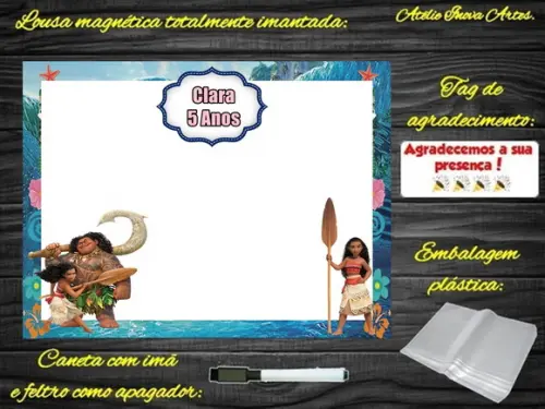Lousa Magnética Moana com Embalagem