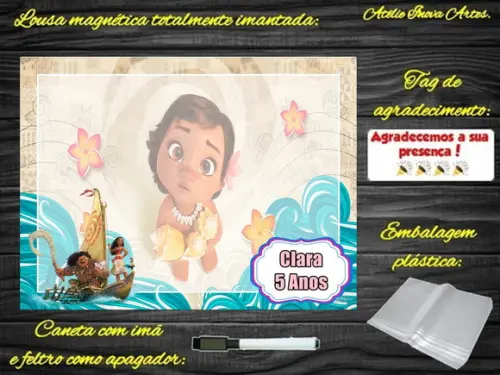Lousa Magnética Moana com Embalagem