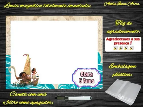 Lousa Magnética Moana com Embalagem
