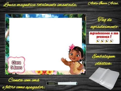 Lousa Magnética Moana com Embalagem