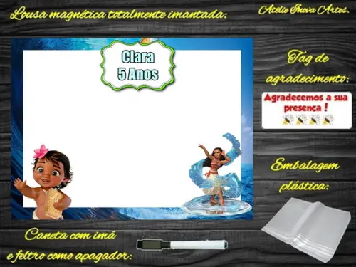Lousa Magnética Moana com Embalagem