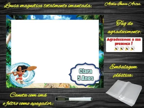Lousa Magnética Moana com Embalagem