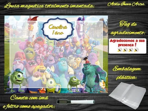 Lousa Magnética Monstros S.a com Embalagem