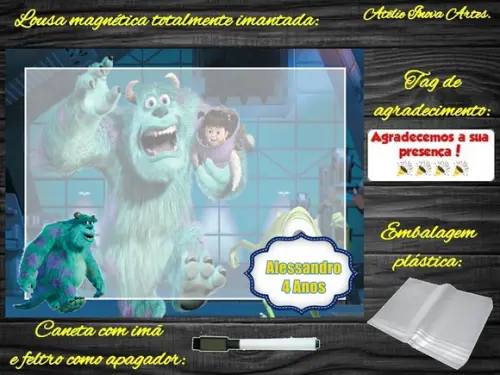 Lousa Magnética Monstros S.a com Embalagem