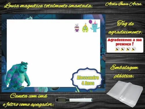Lousa Magnética Monstros S.a com Embalagem