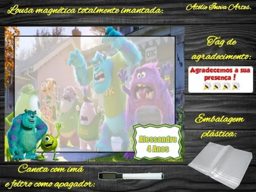 Lousa Magnética Monstros S.a com Embalagem