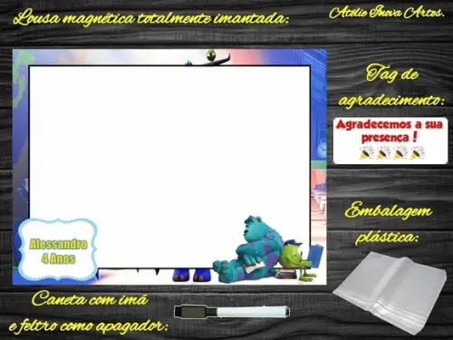 Lousa Magnética Monstros S.a com Embalagem
