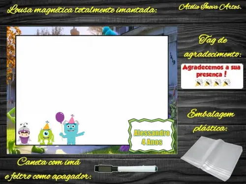 Lousa Magnética Monstros S.a com Embalagem