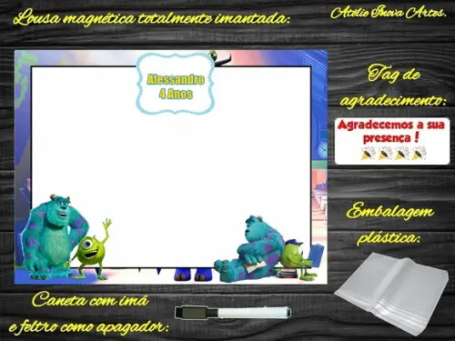 Lousa Magnética Monstros S.a com Embalagem