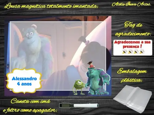 Lousa Magnética Monstros S.a com Embalagem