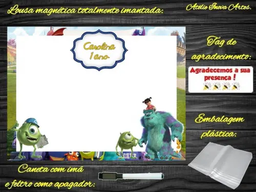 Lousa Magnética Monstros S.a com Embalagem