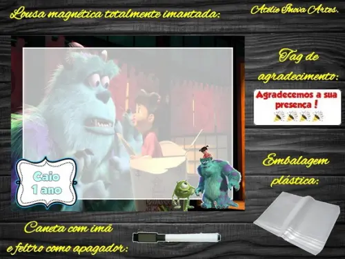 Lousa Magnética Monstros S.a com Embalagem