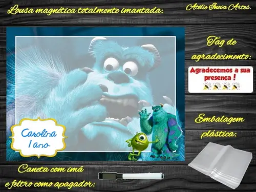 Lousa Magnética Monstros S.a com Embalagem