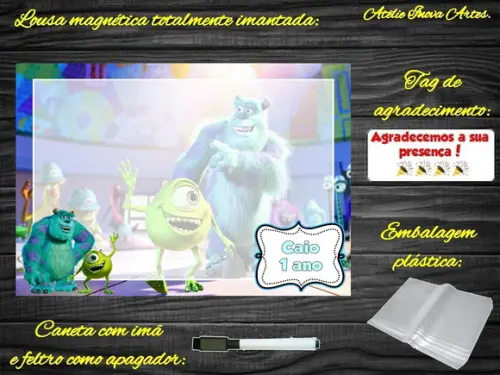 Lousa Magnética Monstros S.a com Embalagem