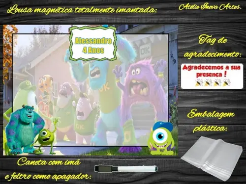 Lousa Magnética Monstros S.a com Embalagem