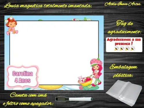 Lousa Magnética Moranguinho com Embalagem