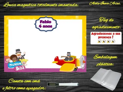 Lousa Magnética Mundo Bita com Embalagem
