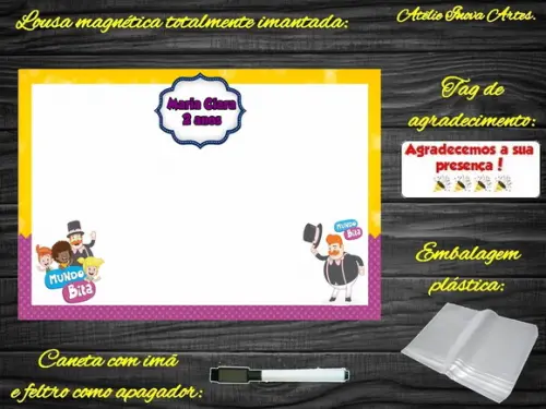Lousa Magnética Mundo Bita com Embalagem