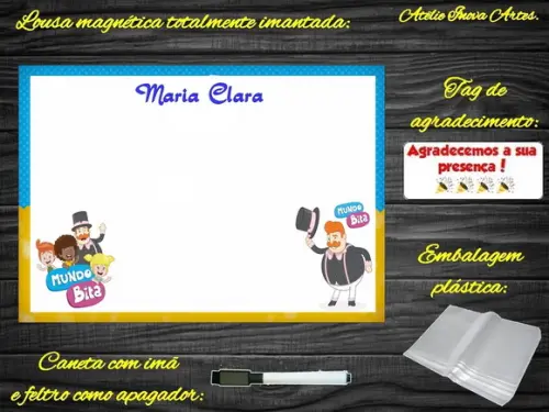 Lousa Magnética Mundo Bita com Embalagem