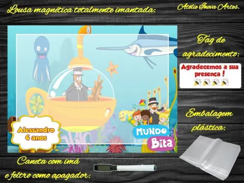Lousa Magnética Mundo Bita com Embalagem