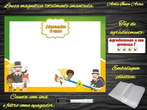 Lousa Magnética Mundo Bita com Embalagem