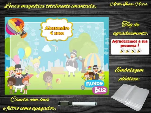 Lousa Magnética Mundo Bita com Embalagem