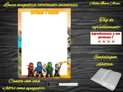Lousa Magnética Ninjago com Embalagem
