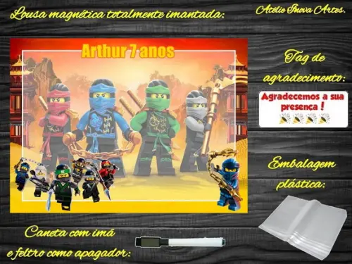 Lousa Magnética Ninjago com Embalagem