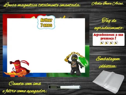 Lousa Magnética Ninjago com Embalagem