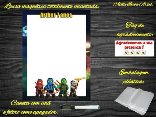 Lousa Magnética Ninjago com Embalagem