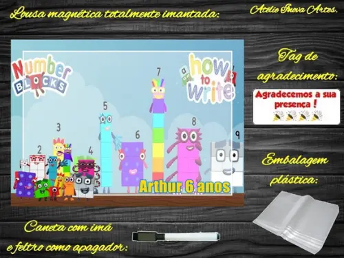 Lousa Magnética Number Blocks com Embalagem