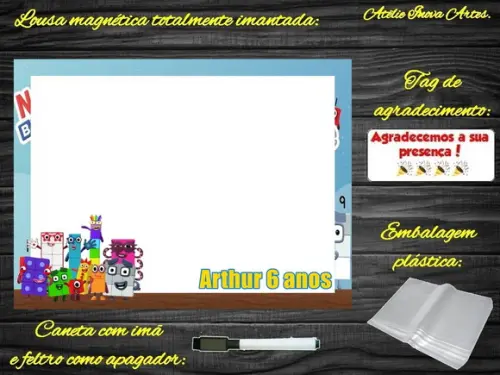 Lousa Magnética Number Blocks com Embalagem
