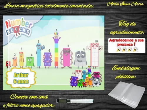 Lousa Magnética Number Blocks com Embalagem