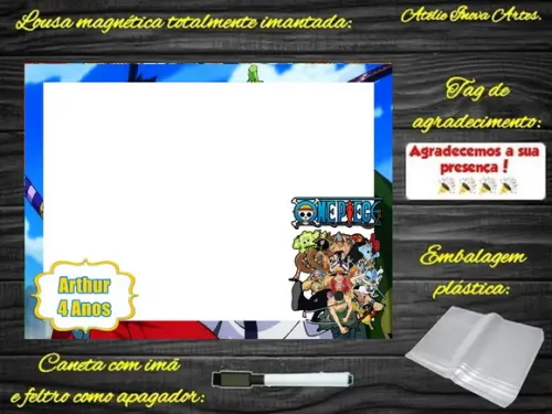 Lousa Magnética One Piece com Embalagem