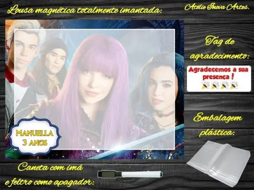 Lousa Magnética os Descendentes com Embalagem