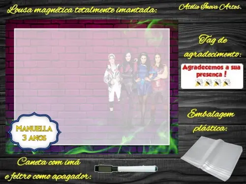 Lousa Magnética os Descendentes com Embalagem