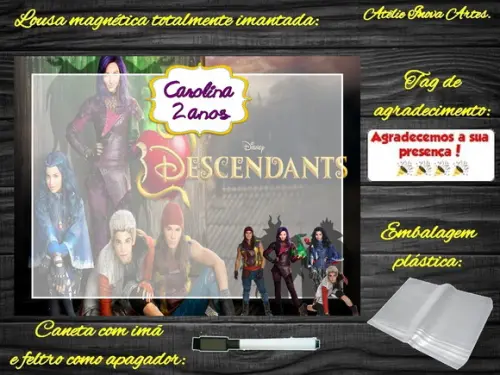 Lousa Magnética os Descendentes com Embalagem
