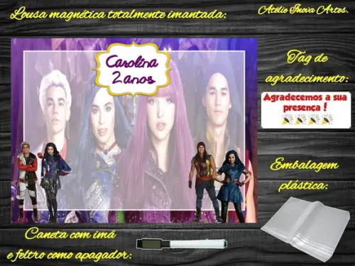 Lousa Magnética os Descendentes com Embalagem