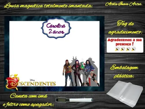 Lousa Magnética os Descendentes com Embalagem